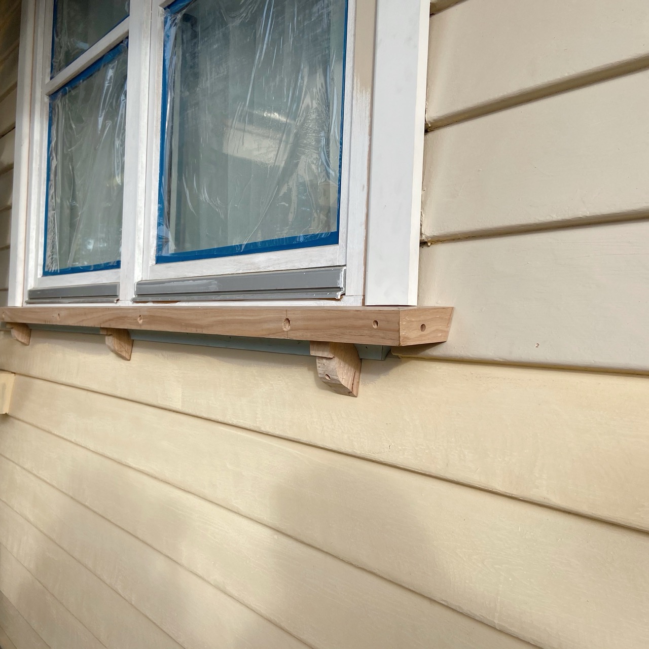 New timber window sill on a weatherboard home