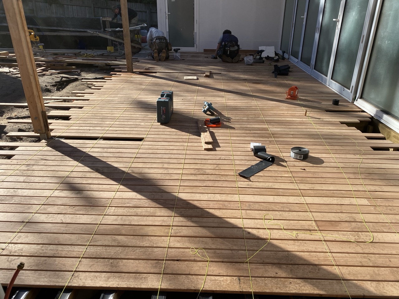 Large timber deck being installed