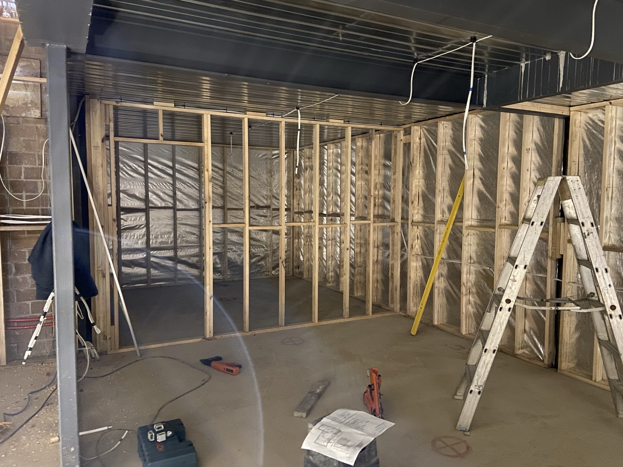 Timber framing for a basement renovation